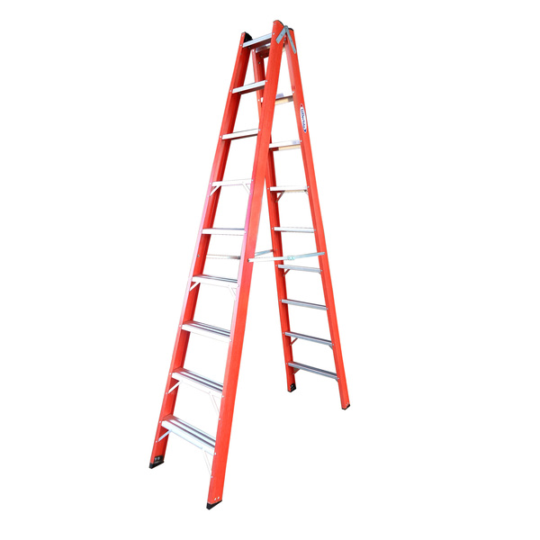 Escada Tesoura Duplo Acesso 9 Degraus 2,70m W Bertolo