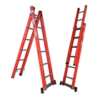 Escada Tesoura Extensível Fibra de Vidro 6 Degraus Fechada e 10 Aberta 1,90x3,20m W Bertolo