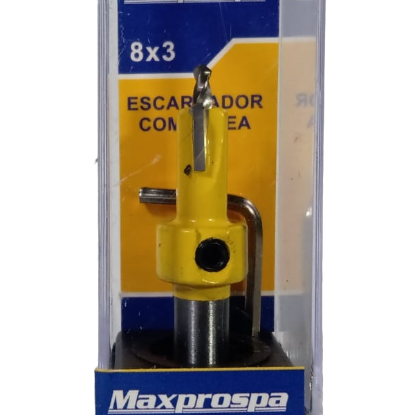 Escareador Com Widea 8mm E Broca De 3mm Ajustável Com Estojo