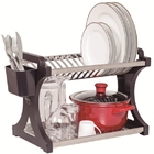 Escorredor 12 Pratos Alto Em Aço Inoxidável Preto.