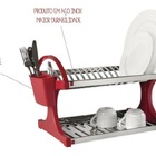 Escorredor 12 Pratos Com Laterais Brinox Branco, Azul, Preto,