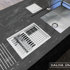 Escorredor Calha Úmida Canal Equipado Escorredor Louça Inox E