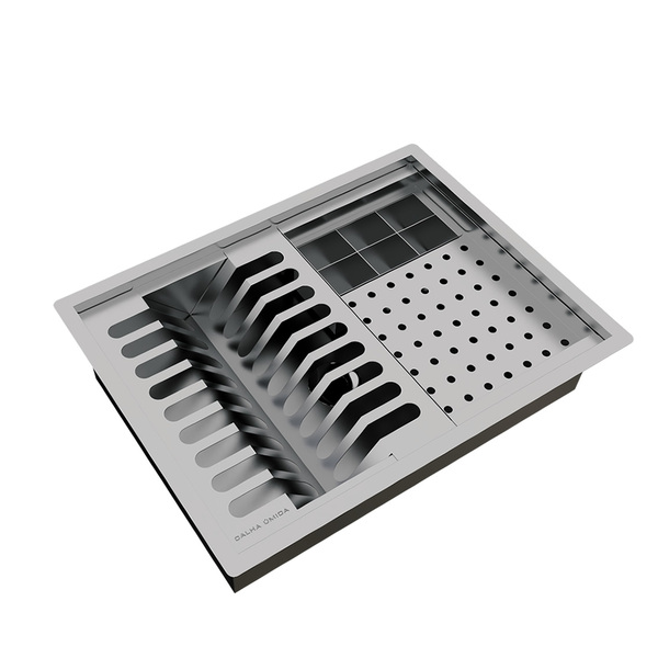 Escorredor Calha Úmida Canal Equipado Escorredor Louça Inox E