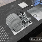 Escorredor Calha Úmida Canal Equipado Escorredor Louça Inox E