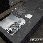 Escorredor Calha Úmida Kitchen Completa Sobrepor Canal Equipa