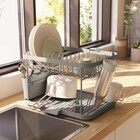 Escorredor Cinza Aço e Plástico Double Delinia Eleki