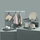 Escorredor Cinza Aço e Plástico Double Delinia Eleki