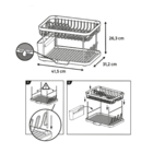 Escorredor Cinza Aço e Plástico Double Delinia Eleki