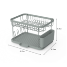Escorredor Cinza Aço e Plástico Double Delinia Eleki