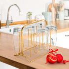 Escorredor de Copos Metal Dourado Dandy Delinia