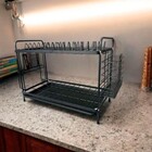 Escorredor de Louça 2 Andares com Porta-Talheres, Suporte par