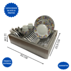 Escorredor De Louça Aço Inox Escovado 33,5x43x11cm+Brinde Por
