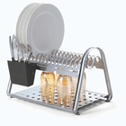 Escorredor De Louca Ciclo Em Aco Inox Com Porta Talheres Pret