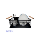 Escorredor de Louça com Alças de Madeira, Porta-Talheres e Ba