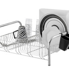 Escorredor De Louça Cromado 16 Pratos Quadrados 10 Copos Port