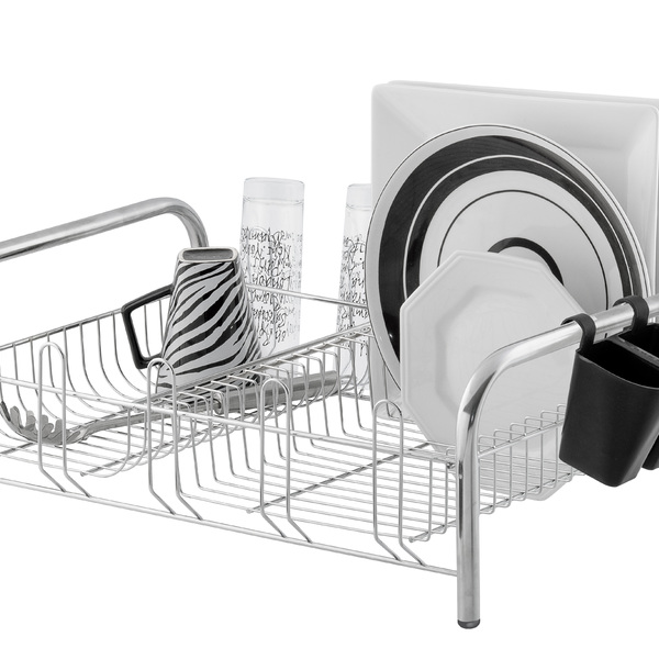 Escorredor De Louça Cromado 16 Pratos Quadrados 10 Copos Port