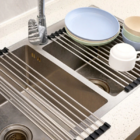 Escorredor De Louça Dobrável Para Pia Portátil Aço Inox