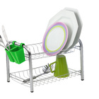 Escorredor De Louça Duplo Desmontável C/ Porta Talher Verde -