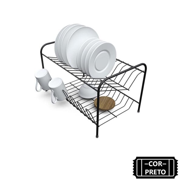 Escorredor De Louça Duplo Em Aço Com Porta Copos - Stolf