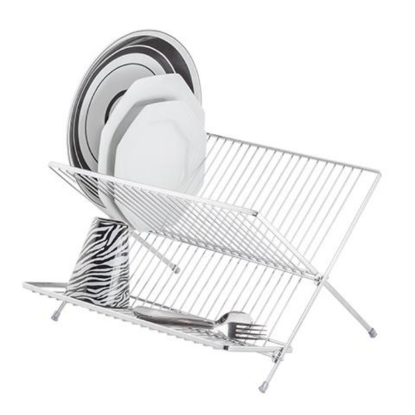Escorredor De Louça Em X Laminado Cromado 20 Pratos Secador O