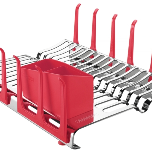 Escorredor De Louca Plurale Em Aco Inox Com Porta-copos E Por