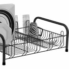 Escorredor De Louça Preto 16 Pratos Quadrados 10 Copos Porta