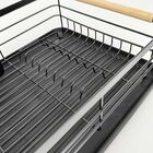 Escorredor de Louça Preto Fosco com Alça de Madeira e Porta-T