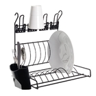 Escorredor De Louça Suspenso Parede 10 Pratos - Preto