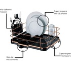 Escorredor De Louças 12 Pratos E Talheres Rosé Gold Future