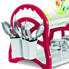 Escorredor De Louças 2 Andares Com Porta Talher Embutido Verm