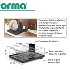 Escorredor De Louças Aramado Com Bandeja 16 Pratos Dry Forma