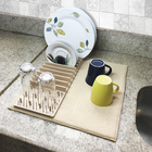 Escorredor de Louças com Tapete 45x41cm Bege Hudson Home