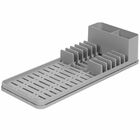 Escorredor De Louças Com Tapete De Copo Slim Single Cinza