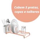 Escorredor De Louças Compacto Rose Gold E Branco Future 984rg