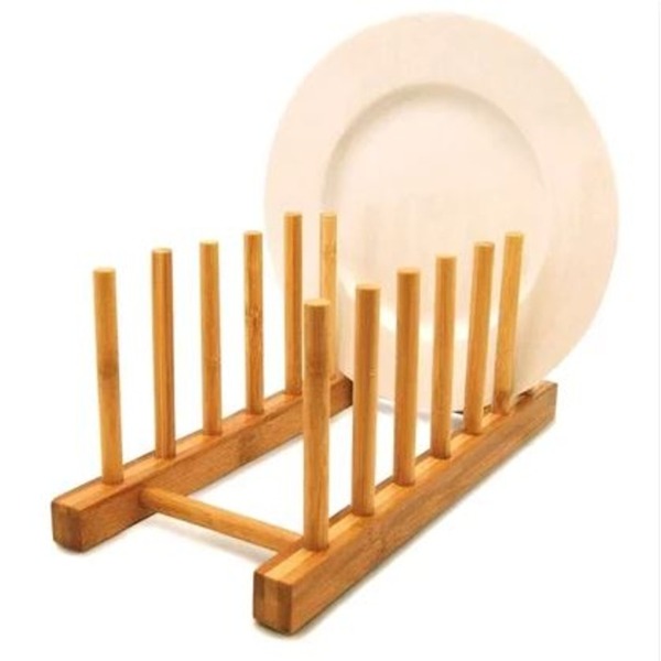 Escorredor De Louças De Bambu (6 Divisórias) 14x30cm