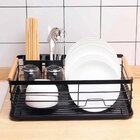 Escorredor De Louças De Metal E Madeira Com Bandeja 43x32cm P