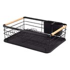 Escorredor De Louças De Metal E Madeira Com Bandeja 43x32cm P