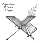 Escorredor De Louças Dobrável Articulado Pratos Copos Talher