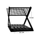 Escorredor De Louças Dobrável Compacto 12 Pratos - Preto