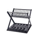 Escorredor De Louças Dobrável Compacto 12 Pratos - Preto