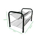 Escorredor De Louças Duplo 13 Pratos E Porta Copos - Preto