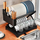 Escorredor De Louças Multiuso Dobrável Ajustável Duas Camadas