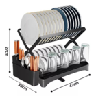 Escorredor De Louças Multiuso Dobrável Ajustável Duas Camadas