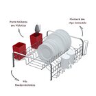 Escorredor De Louças Para 12 Pratos Com Porta Talheres Plásti