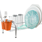 Escorredor De Louças Pratico Cromado C/ Porta Talher Laranja