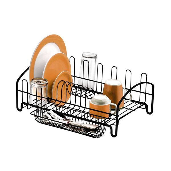 Escorredor De Louças Preto Fosco Suporte De Talheres Future