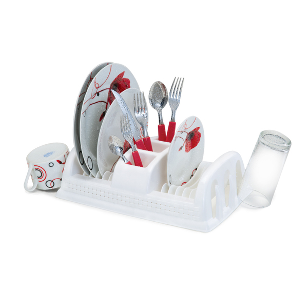 Escorredor de Louças Rattan Plástico Branco Compacto Nitron