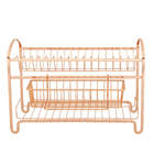 Escorredor de Louças Rose Gold Duplo Metal Cobre Future