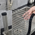 Escorredor De Pia Flexivel Multiuso Em Inox Dobravel Ds11683