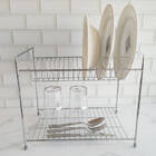 Escorredor De Pratos Duplo Cromado Secador De Louça De Pia Co